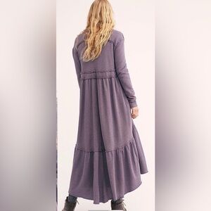 Free People Purple Tiered Ruffled Puffer